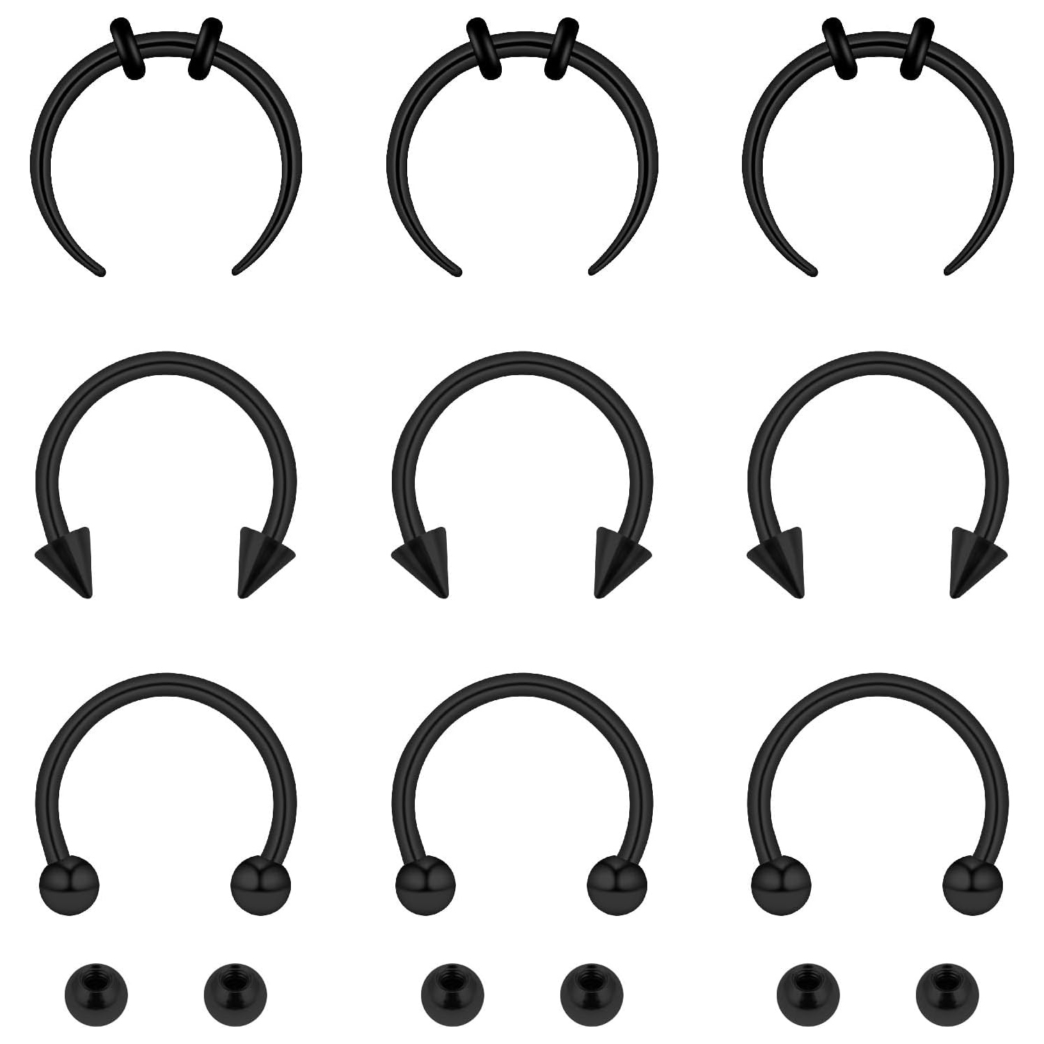 Body Jewelry Replacement Ball - 15 sztuk Zestaw Septum nos pierścienie