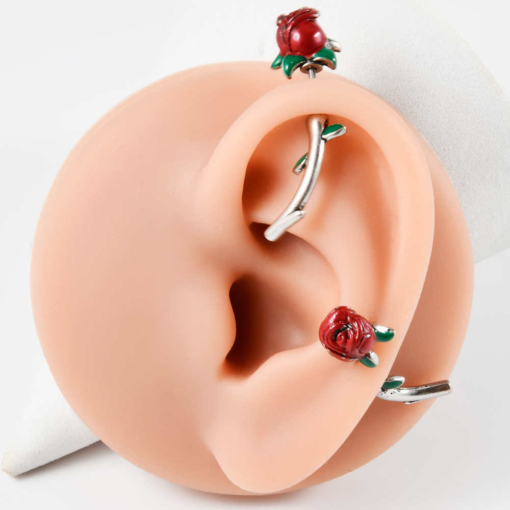 1 szt. Kwiat czerwonej róży ze – Body Jewelry Surgical Steel recenzja i cena
